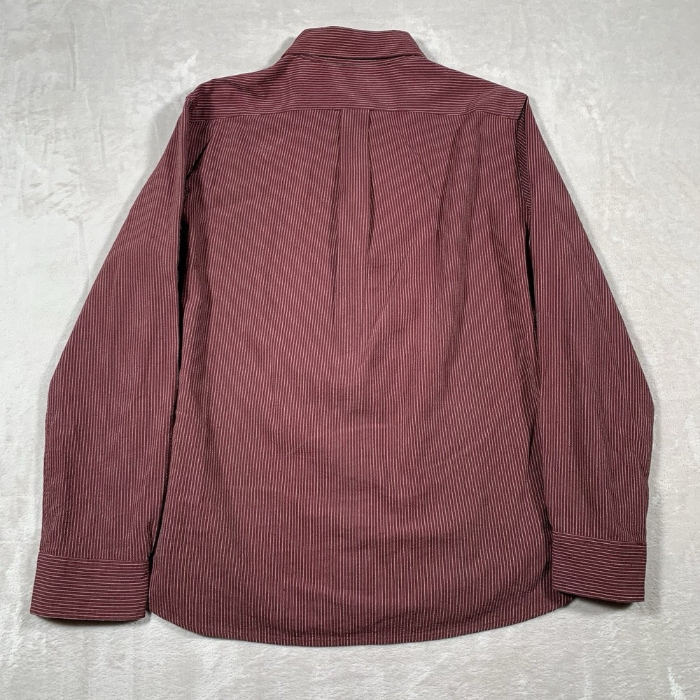 The J Peterman Company Shirt Large Maroon Button Down Long Sleeve Pocket - Picture 7 of 7